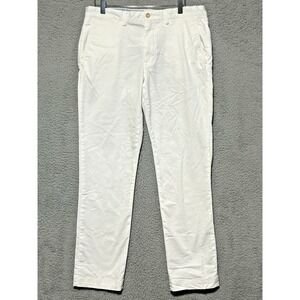 Polo Ralph Lauren Pants Mens 32x32 White Stretch Straight Fit Polo Chino Preppy